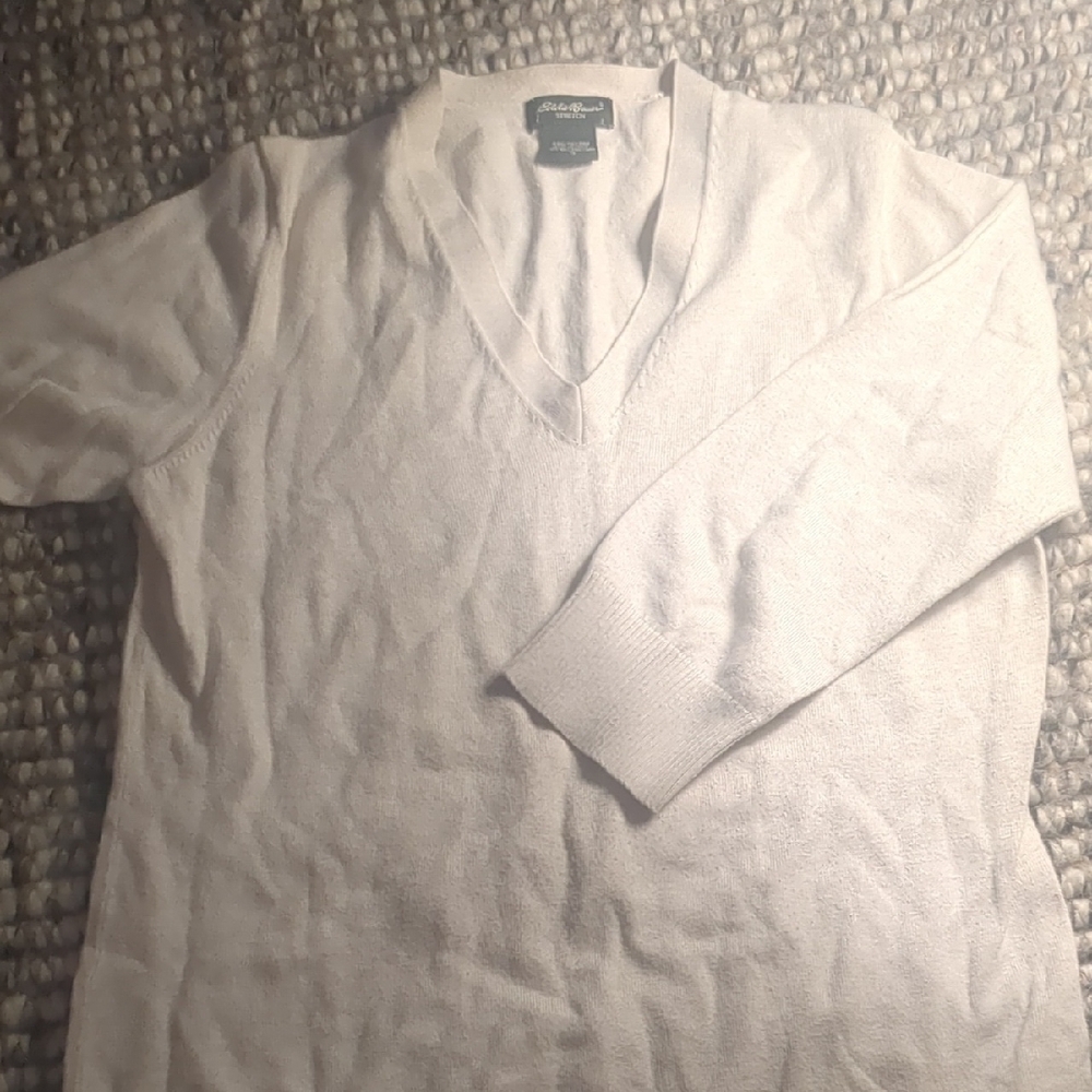 Men's Beige V-Neck Sweater